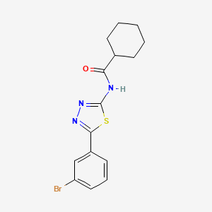 molecular formula C15H16BrN3OS B3633552 N-[5-(3-bromophenyl)-1,3,4-thiadiazol-2-yl]cyclohexanecarboxamide 