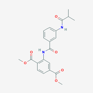 molecular formula C21H22N2O6 B3633564 dimethyl 2-{[3-(isobutyrylamino)benzoyl]amino}terephthalate 