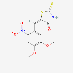 (5E)-5-[(4-ethoxy-5-methoxy-2-nitrophenyl)methylidene]-2-sulfanylidene-1,3-thiazolidin-4-one