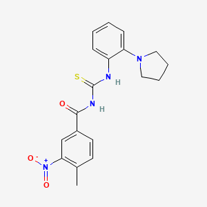 4-methyl-3-nitro-N-{[2-(pyrrolidin-1-yl)phenyl]carbamothioyl}benzamide