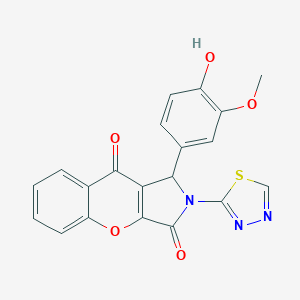 molecular formula C20H13N3O5S B363359 1-(4-Hydroxy-3-methoxyphenyl)-2-(1,3,4-thiadiazol-2-yl)-1,2-dihydrochromeno[2,3-c]pyrrole-3,9-dione CAS No. 879911-42-9