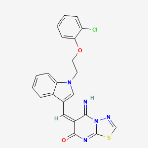 6-({1-[2-(2-chlorophenoxy)ethyl]-1H-indol-3-yl}methylene)-5-imino-5,6-dihydro-7H-[1,3,4]thiadiazolo[3,2-a]pyrimidin-7-one