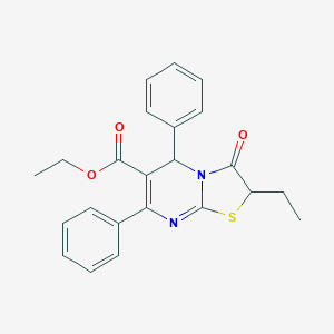 molecular formula C23H22N2O3S B363361 ethyl 2-ethyl-3-oxo-5,7-diphenyl-2,3-dihydro-5H-[1,3]thiazolo[3,2-a]pyrimidine-6-carboxylate CAS No. 879911-58-7