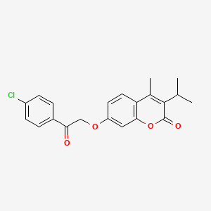 molecular formula C21H19ClO4 B3633612 7-[2-(4-chlorophenyl)-2-oxoethoxy]-3-isopropyl-4-methyl-2H-chromen-2-one 