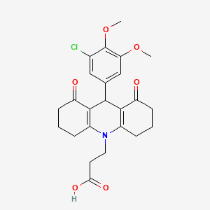 3-[9-(3-chloro-4,5-dimethoxyphenyl)-1,8-dioxo-3,4,5,6,7,9-hexahydro-2H-acridin-10-yl]propanoic acid