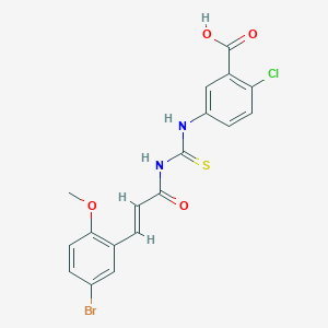 5-({[(2E)-3-(5-bromo-2-methoxyphenyl)prop-2-enoyl]carbamothioyl}amino)-2-chlorobenzoic acid