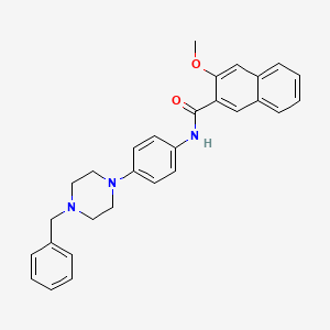 molecular formula C29H29N3O2 B3633642 N-[4-(4-benzylpiperazin-1-yl)phenyl]-3-methoxynaphthalene-2-carboxamide 