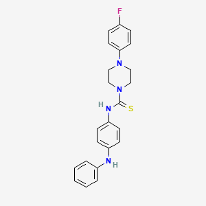 N-(4-ANILINOPHENYL)-4-(4-FLUOROPHENYL)TETRAHYDRO-1(2H)-PYRAZINECARBOTHIOAMIDE