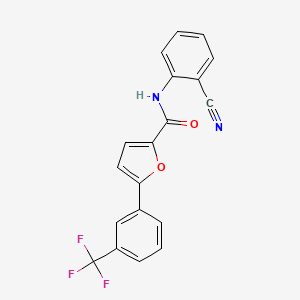 molecular formula C19H11F3N2O2 B3633666 N-(2-cyanophenyl)-5-[3-(trifluoromethyl)phenyl]furan-2-carboxamide 