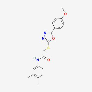 molecular formula C19H19N3O3S B3633669 N-(3,4-dimethylphenyl)-2-{[5-(4-methoxyphenyl)-1,3,4-oxadiazol-2-yl]sulfanyl}acetamide 