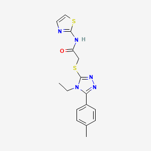 2-{[4-ethyl-5-(4-methylphenyl)-4H-1,2,4-triazol-3-yl]thio}-N-1,3-thiazol-2-ylacetamide