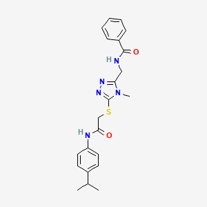 molecular formula C22H25N5O2S B3633691 N-{[5-({2-[(4-isopropylphenyl)amino]-2-oxoethyl}thio)-4-methyl-4H-1,2,4-triazol-3-yl]methyl}benzamide 