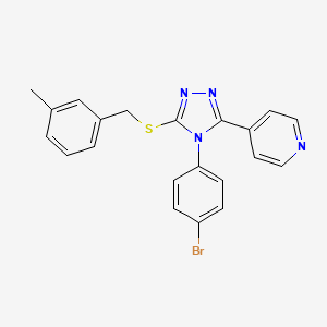 4-{4-(4-bromophenyl)-5-[(3-methylbenzyl)sulfanyl]-4H-1,2,4-triazol-3-yl}pyridine