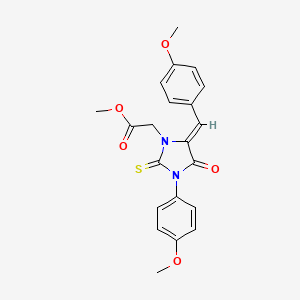 molecular formula C21H20N2O5S B3633710 methyl [5-(4-methoxybenzylidene)-3-(4-methoxyphenyl)-4-oxo-2-thioxo-1-imidazolidinyl]acetate 