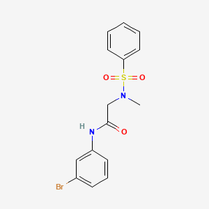 molecular formula C15H15BrN2O3S B3633717 N-(3-bromophenyl)-N~2~-methyl-N~2~-(phenylsulfonyl)glycinamide 