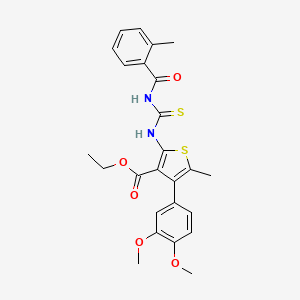 ETHYL 4-(3,4-DIMETHOXYPHENYL)-5-METHYL-2-({[(2-METHYLPHENYL)FORMAMIDO]METHANETHIOYL}AMINO)THIOPHENE-3-CARBOXYLATE