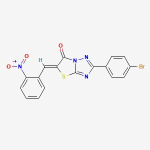 molecular formula C17H9BrN4O3S B3633772 (5Z)-2-(4-bromophenyl)-5-(2-nitrobenzylidene)[1,3]thiazolo[3,2-b][1,2,4]triazol-6(5H)-one 