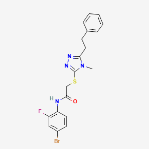 N-(4-bromo-2-fluorophenyl)-2-{[4-methyl-5-(2-phenylethyl)-4H-1,2,4-triazol-3-yl]thio}acetamide