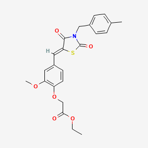 ethyl (2-methoxy-4-{[3-(4-methylbenzyl)-2,4-dioxo-1,3-thiazolidin-5-ylidene]methyl}phenoxy)acetate