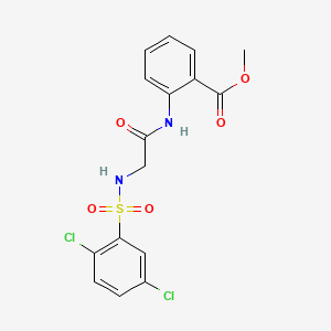 molecular formula C16H14Cl2N2O5S B3633833 Methyl 2-[[2-[(2,5-dichlorophenyl)sulfonylamino]acetyl]amino]benzoate 