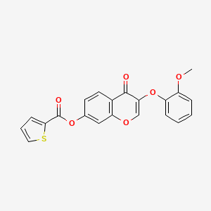 molecular formula C21H14O6S B3633849 3-(2-methoxyphenoxy)-4-oxo-4H-chromen-7-yl thiophene-2-carboxylate 