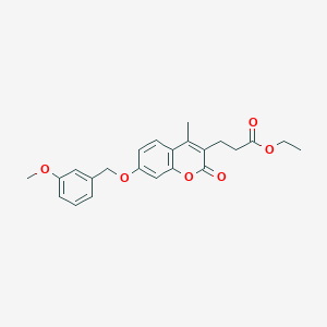 molecular formula C23H24O6 B3633867 ethyl 3-{7-[(3-methoxybenzyl)oxy]-4-methyl-2-oxo-2H-chromen-3-yl}propanoate 