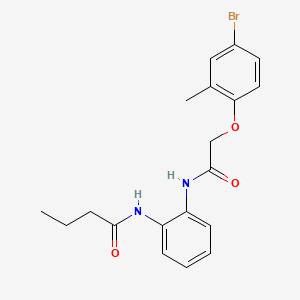 molecular formula C19H21BrN2O3 B3633868 N-(2-{[2-(4-bromo-2-methylphenoxy)acetyl]amino}phenyl)butanamide 