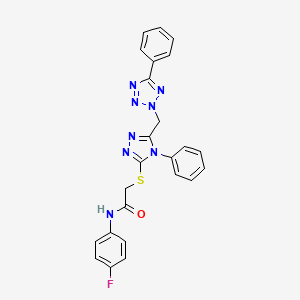 N-(4-fluorophenyl)-2-({4-phenyl-5-[(5-phenyl-2H-tetrazol-2-yl)methyl]-4H-1,2,4-triazol-3-yl}thio)acetamide