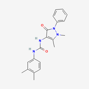 molecular formula C20H22N4O2 B3633939 N-(1,5-dimethyl-3-oxo-2-phenyl-2,3-dihydro-1H-pyrazol-4-yl)-N'-(3,4-dimethylphenyl)urea 