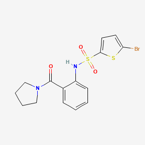 molecular formula C15H15BrN2O3S2 B3633951 5-bromo-N-[2-(1-pyrrolidinylcarbonyl)phenyl]-2-thiophenesulfonamide 