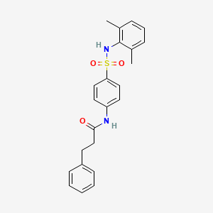 molecular formula C23H24N2O3S B3633964 N-{4-[(2,6-dimethylphenyl)sulfamoyl]phenyl}-3-phenylpropanamide 