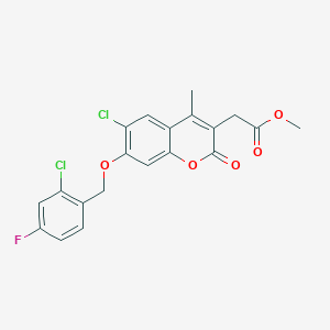 methyl {6-chloro-7-[(2-chloro-4-fluorobenzyl)oxy]-4-methyl-2-oxo-2H-chromen-3-yl}acetate