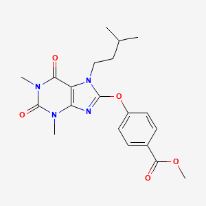 molecular formula C20H24N4O5 B3633991 methyl 4-{[1,3-dimethyl-7-(3-methylbutyl)-2,6-dioxo-2,3,6,7-tetrahydro-1H-purin-8-yl]oxy}benzoate 