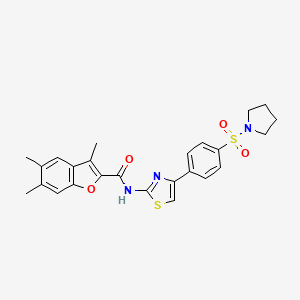 3,5,6-trimethyl-N-{4-[4-(1-pyrrolidinylsulfonyl)phenyl]-1,3-thiazol-2-yl}-1-benzofuran-2-carboxamide