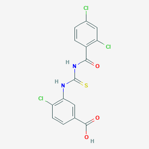 molecular formula C15H9Cl3N2O3S B3633998 4-Chloro-3-[[[(2,4-dichlorobenzoyl)amino]thioxomethyl]amino]-benzoic acid 