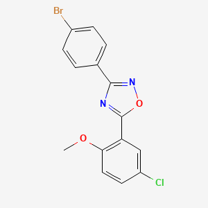 molecular formula C15H10BrClN2O2 B3634018 3-(4-bromophenyl)-5-(5-chloro-2-methoxyphenyl)-1,2,4-oxadiazole 