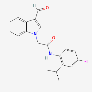 molecular formula C20H19IN2O2 B3634032 2-(3-formyl-1H-indol-1-yl)-N-(4-iodo-2-isopropylphenyl)acetamide 