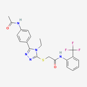 2-({5-[4-(acetylamino)phenyl]-4-ethyl-4H-1,2,4-triazol-3-yl}sulfanyl)-N-[2-(trifluoromethyl)phenyl]acetamide