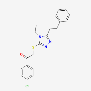 1-(4-chlorophenyl)-2-{[4-ethyl-5-(2-phenylethyl)-4H-1,2,4-triazol-3-yl]thio}ethanone