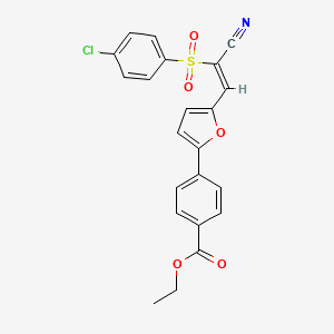 ethyl 4-(5-{2-[(4-chlorophenyl)sulfonyl]-2-cyanovinyl}-2-furyl)benzoate