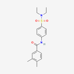 molecular formula C19H24N2O3S B3634075 N-[4-(diethylsulfamoyl)phenyl]-3,4-dimethylbenzamide 