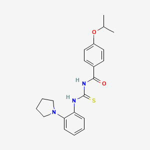 molecular formula C21H25N3O2S B3634089 4-(propan-2-yloxy)-N-{[2-(pyrrolidin-1-yl)phenyl]carbamothioyl}benzamide 