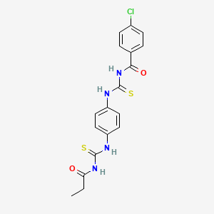 4-chloro-N-({4-[(propanoylcarbamothioyl)amino]phenyl}carbamothioyl)benzamide