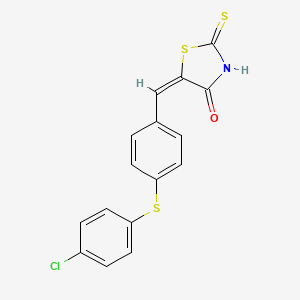 (5E)-5-{4-[(4-chlorophenyl)sulfanyl]benzylidene}-2-thioxo-1,3-thiazolidin-4-one