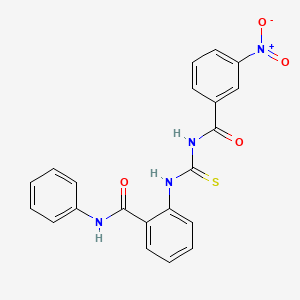 molecular formula C21H16N4O4S B3634119 2-({[(3-nitrobenzoyl)amino]carbonothioyl}amino)-N-phenylbenzamide 