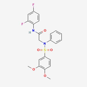 molecular formula C22H20F2N2O5S B3634175 N~1~-(2,4-difluorophenyl)-N~2~-[(3,4-dimethoxyphenyl)sulfonyl]-N~2~-phenylglycinamide 