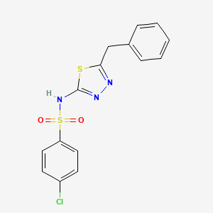 molecular formula C15H12ClN3O2S2 B3634184 N-(5-BENZYL-1,3,4-THIADIAZOL-2-YL)-4-CHLORO-1-BENZENESULFONAMIDE 