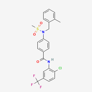 molecular formula C23H20ClF3N2O3S B3634217 N-[2-chloro-5-(trifluoromethyl)phenyl]-4-[(2-methylbenzyl)(methylsulfonyl)amino]benzamide 