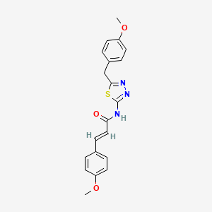 molecular formula C20H19N3O3S B3634222 (E)-N-[5-(4-METHOXYBENZYL)-1,3,4-THIADIAZOL-2-YL]-3-(4-METHOXYPHENYL)-2-PROPENAMIDE 