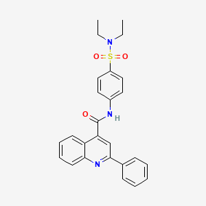 molecular formula C26H25N3O3S B3634234 N-[4-(diethylsulfamoyl)phenyl]-2-phenylquinoline-4-carboxamide 